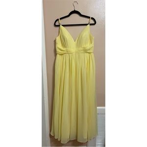 Floor length soft yellow gown